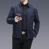 Middle-aged and Elderly Casual Lapel Jacket Spring and Autumn Daddy Wear Solid Color Outing Long Sleeve Jacket Solid Color Jacket