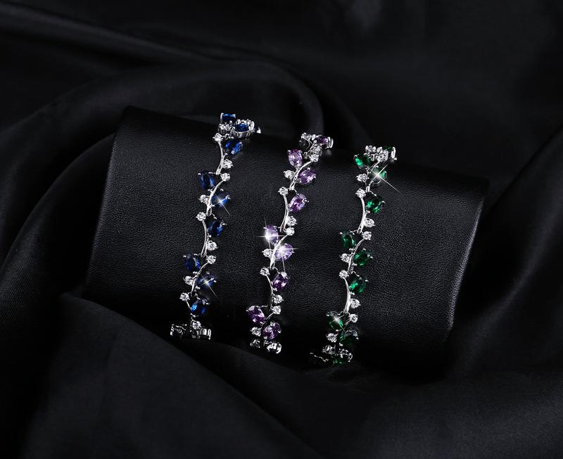 Корейская мода 18K Позолоченный белым золотом циркониевый браслет для женщин