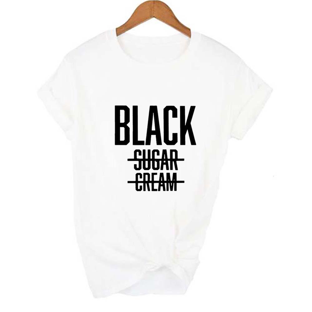 Black No No Cream Letter Print Summer Women T Shirt Harajuku Casual Short Sleeve Female