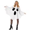 Women Ghost Costume for Adult Halloween Ghost Poncho Cloak White Ghost Hooded Cape Cosplay Party Outfit