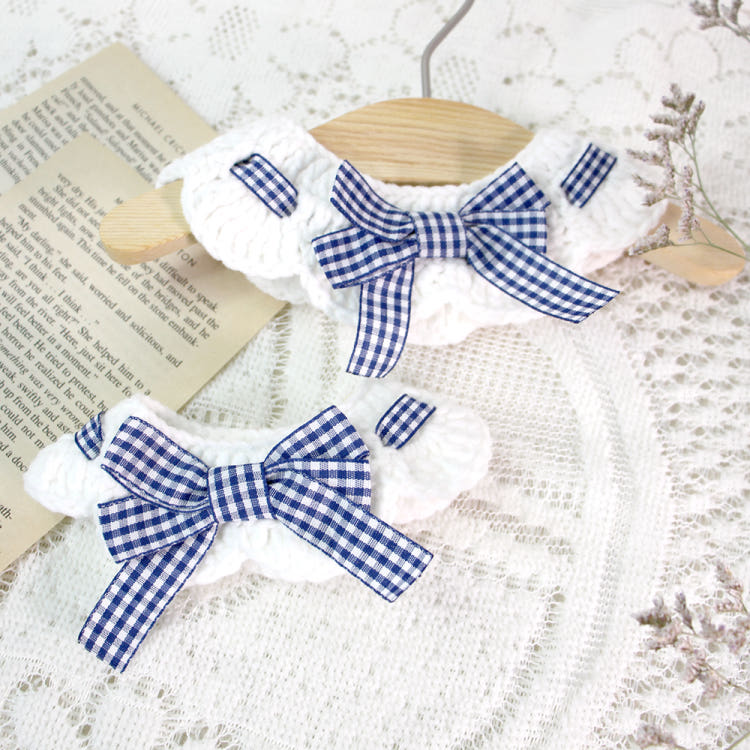 [Кимнян_дэн] Синий клетчатый ленточный кот щенок вязаный плащ