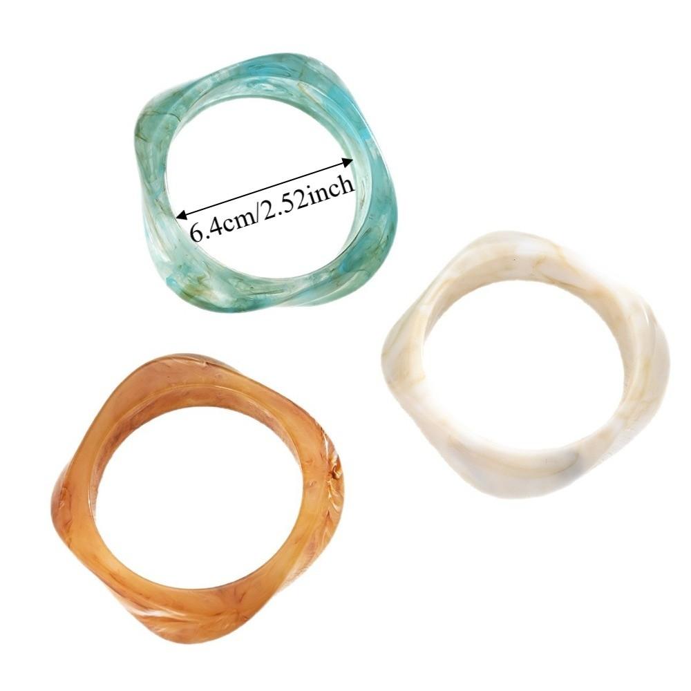 Translucent Resin Bangles Marbled Chunky Cuffs Wrist Jewelry Acrylic Bracelets Daily Outfit