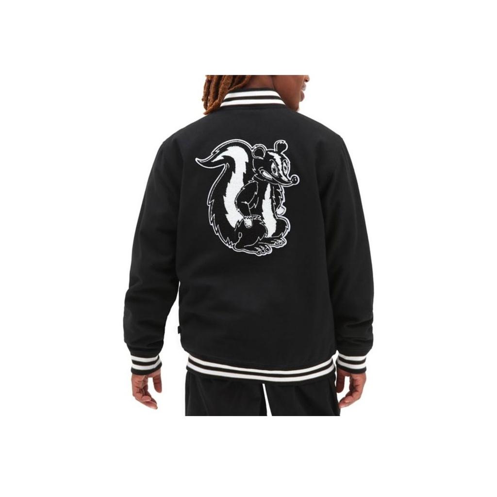 Vans FW22 Logo Embroidered Single-Breasted Long-Sleeve Jacket Men Outerwear Black VN0A7S92BLK