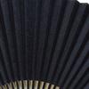 Большой черный лакированный сине-черный тканевый веер, подставка, окрашенный, узор.