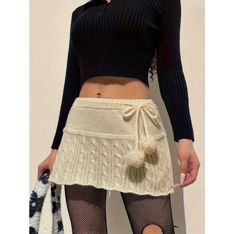 Женская однотонная шерстяная юбка Chipotle Twist Knit Peplum Hairball Emblessed