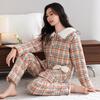 Пижама женская зимняя трехслойная утолщенная вельветовая тканая хлопковая с подкладкой осенне-зимние модели можно носить на улице теплый комплект для дома