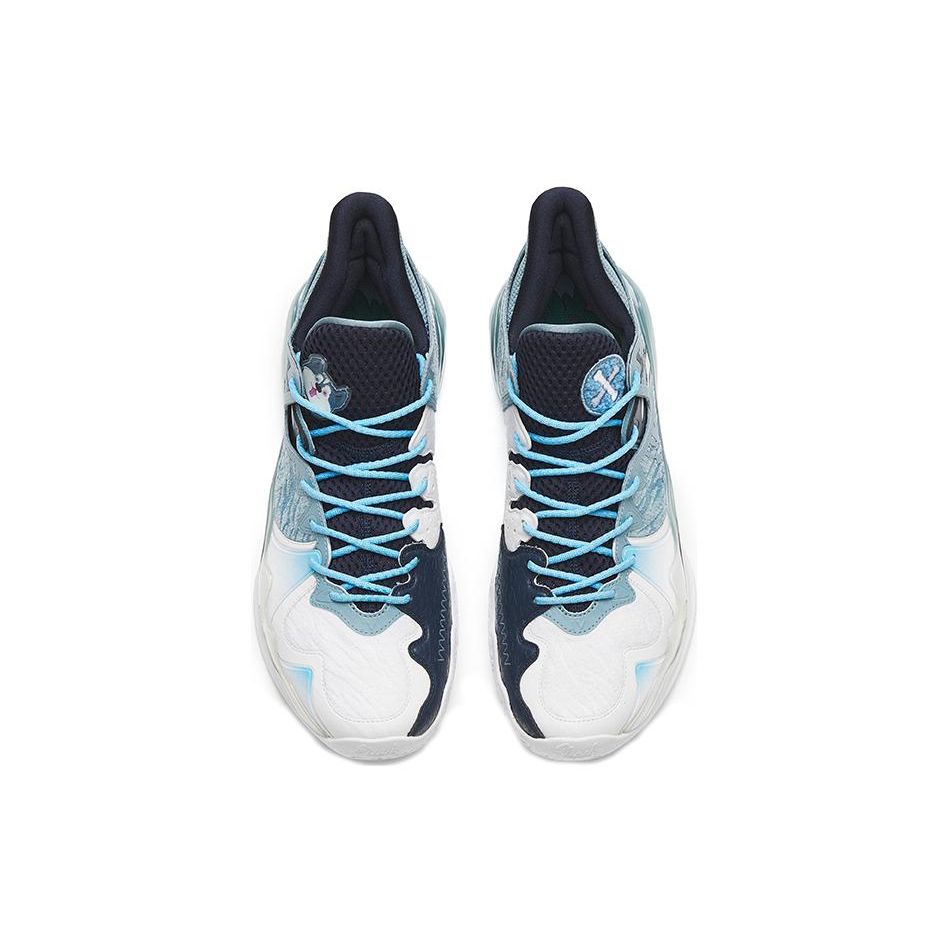 Anta Баскетбольные кроссовки Crazy Tide 4 Husky Shock Absorbing Non-Slip износостойкие низкие мужские баскетбольные кроссовки синие белые 112241106-4