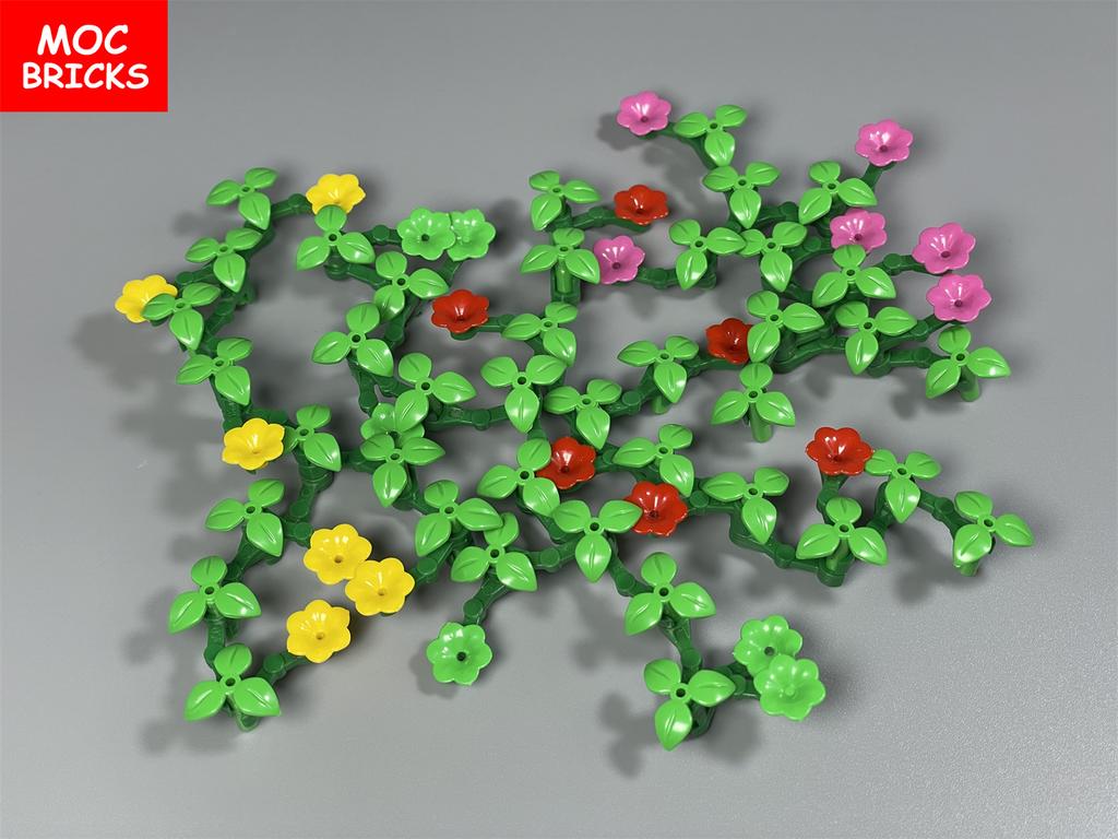 Конструктор MOC Цветок Ипомея Кусты Лиана Сделай сам Стена Дом Растение Сад Город Декор Собранные Частицы Фигурки Детские Игрушки