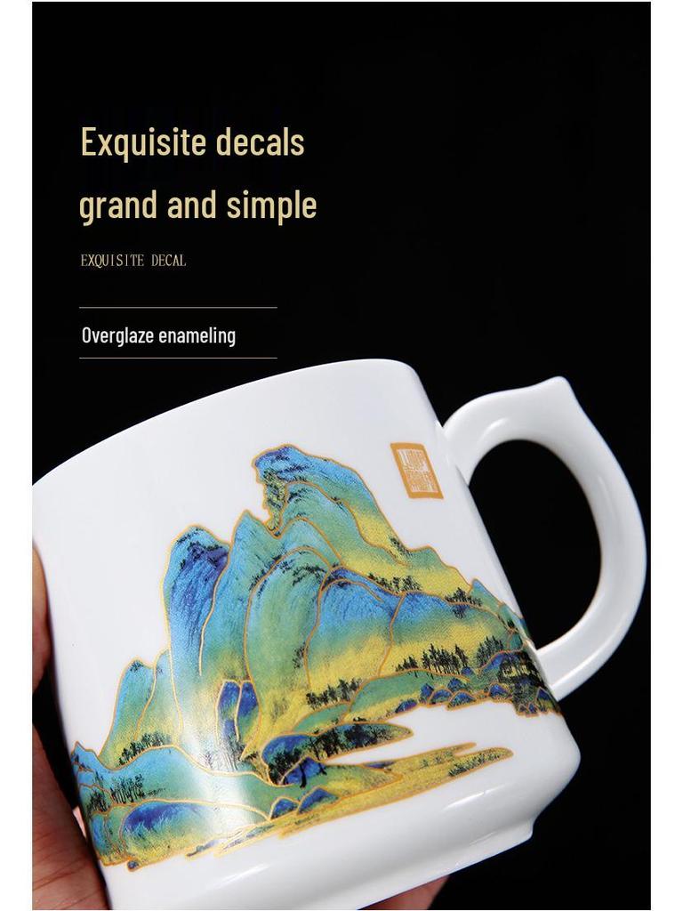 Красный керамический набор чайных чашек с логотипом для памятных корпоративных подарков