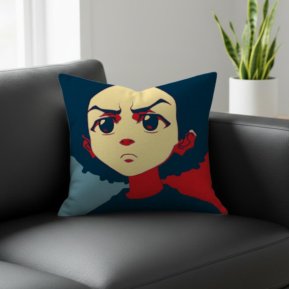 Cartoon The Boondocks Cushion Cover Natural Linen Pillowcase Set AllinOne Decor for Sofa Bedroom Chair