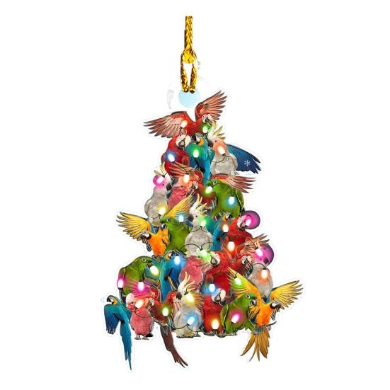 Рождественская елка подвесное украшение в форме дерева акриловое украшение 2D плоские животные сложенные подвески