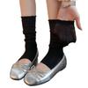 Lace Stepping Calf Socks Women'S Summer Light And Transparent Skin Stacking Socks Ballet Vertical Pattern Half Sole Leg Socks Cotton Socks