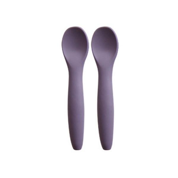 Aidel Silicone Baby Food Spoon, Lilac, 2 Pieces