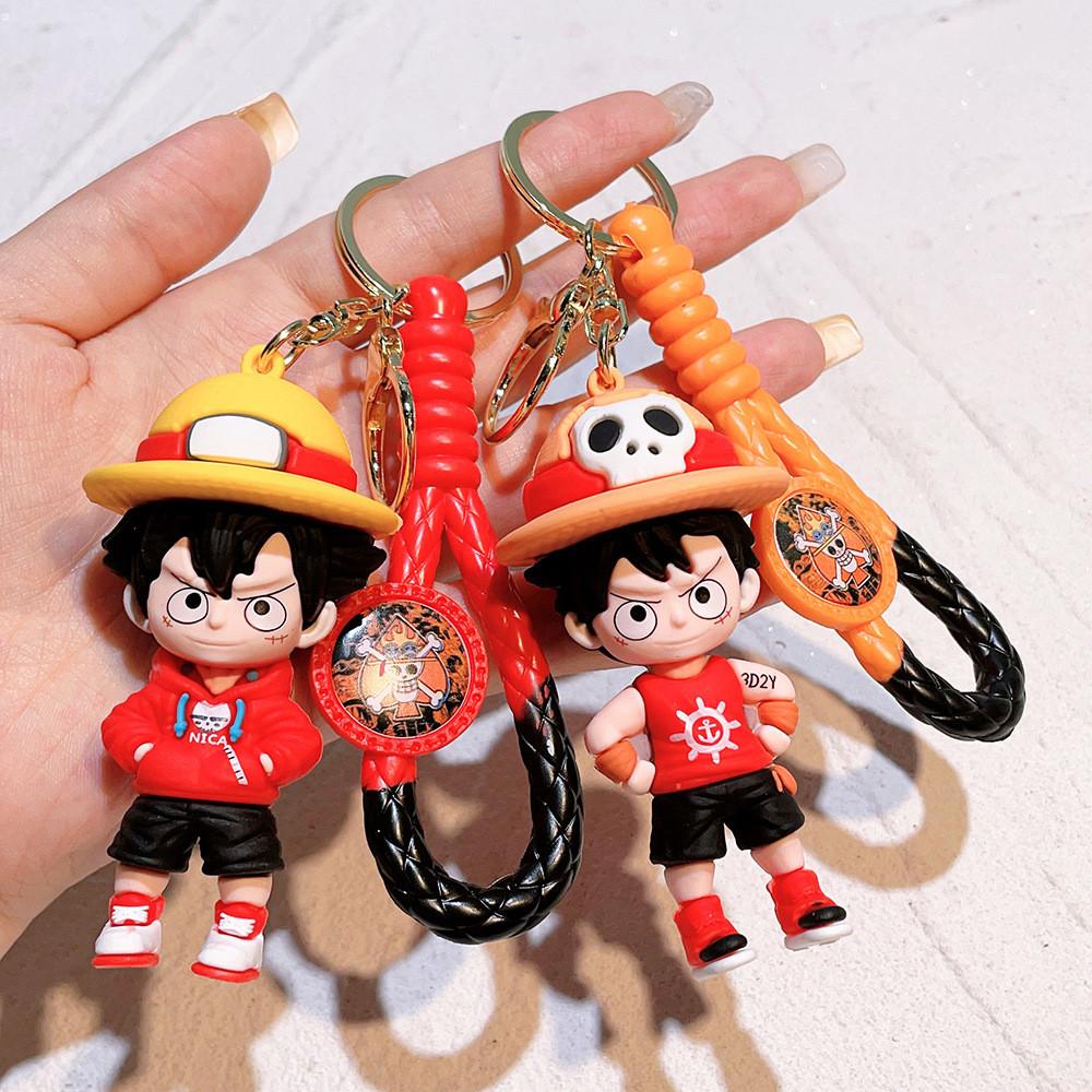 Colorful One Piece Keychain Luffy Hoodie Silicone Keyring Perfect For Parties