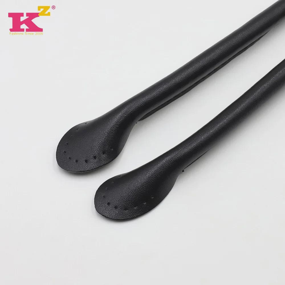 Черная натуральная кожаная ручка для сумки - 50 см, швейные нитки ручной работы из коровьей кожи, аксессуары для сумок своими руками