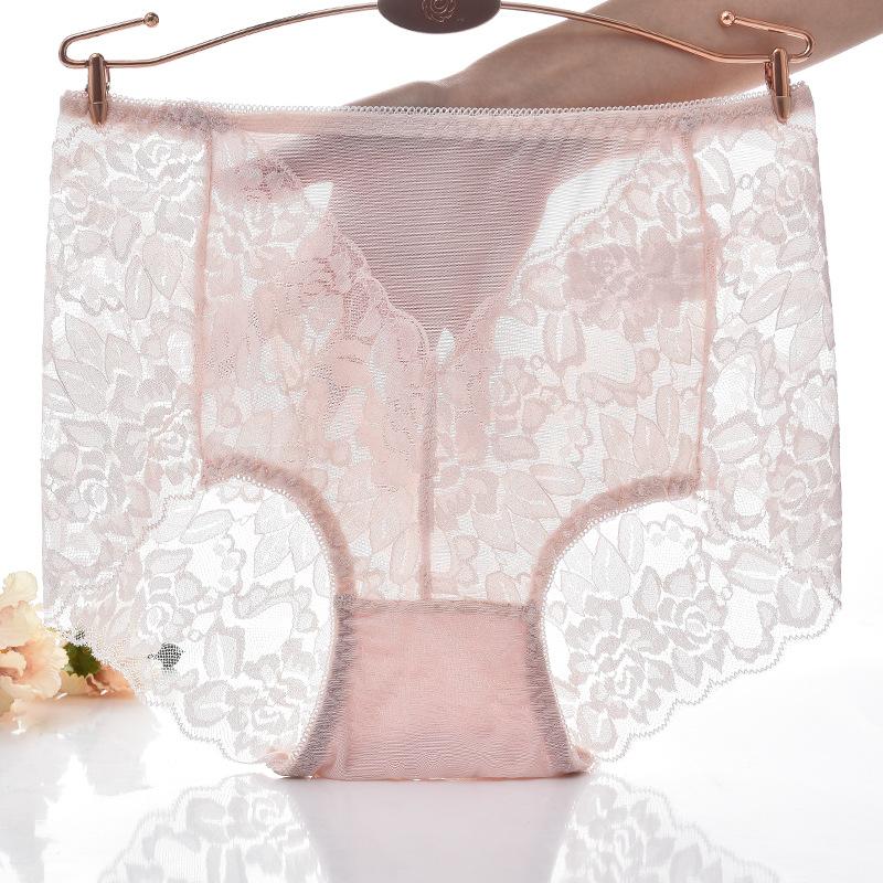 Сексуальные женские кружевные трусы со средней талией, сексуальные удобные хлопковые дышащие бесшовные женские трусы с промежностью