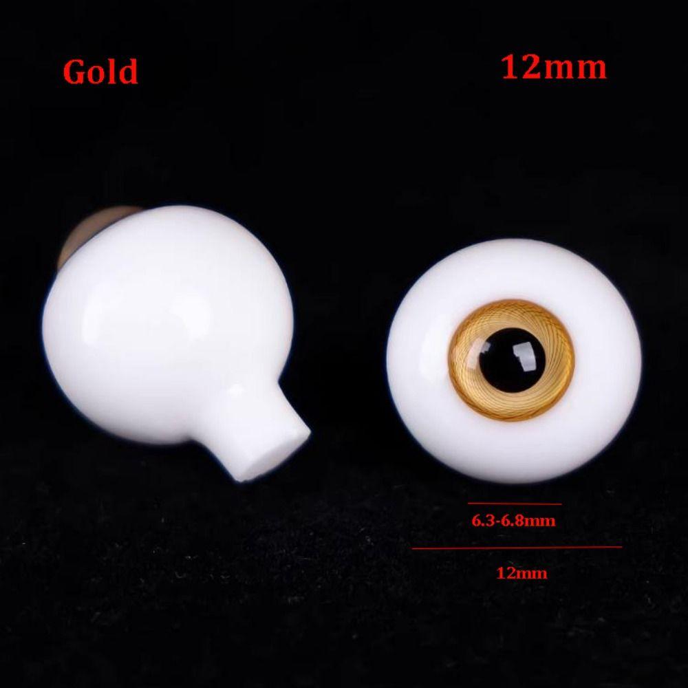 Cute Blue Gold Glass Eyes 2 Colors DIY Doll Making Crafts New Textured Glass Eyeball For BJD Dolls
