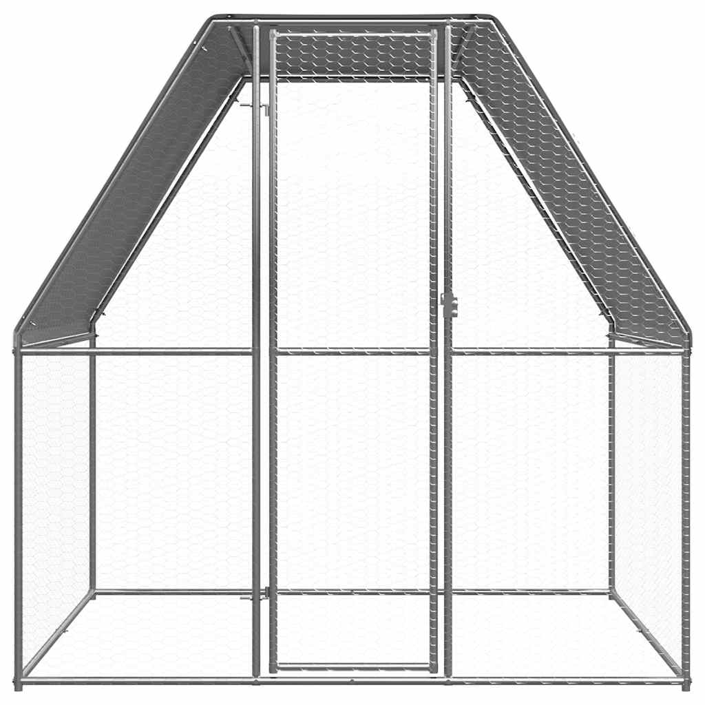 Chicken Coop Silver and Gray 2x2x2 m Galvanized Steel