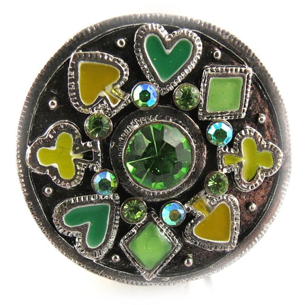 Les Trésors De Lily [E6565] — Зеленое дизайнерское кольцо «Карточная игра»