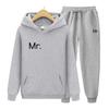 Men'S Tracksuit Winter Suit Sports Pullover Mr. Print Sweatshirt Top Jacket Coat Tracksuit 2 Pieces Set Long Sleeve Sweatshirts