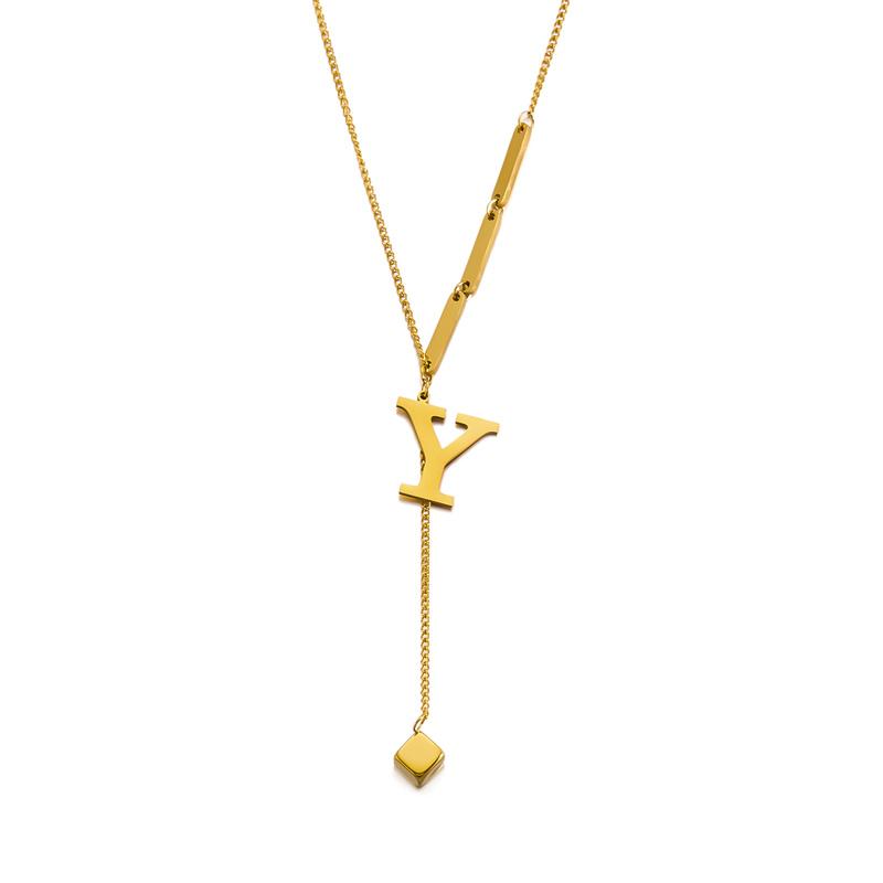 Ожерелье-подвеска с буквой от A до Z из нержавеющей стали 316L для женщин, цепочка, алфавит, ключичное ожерелье, подарок на день рождения