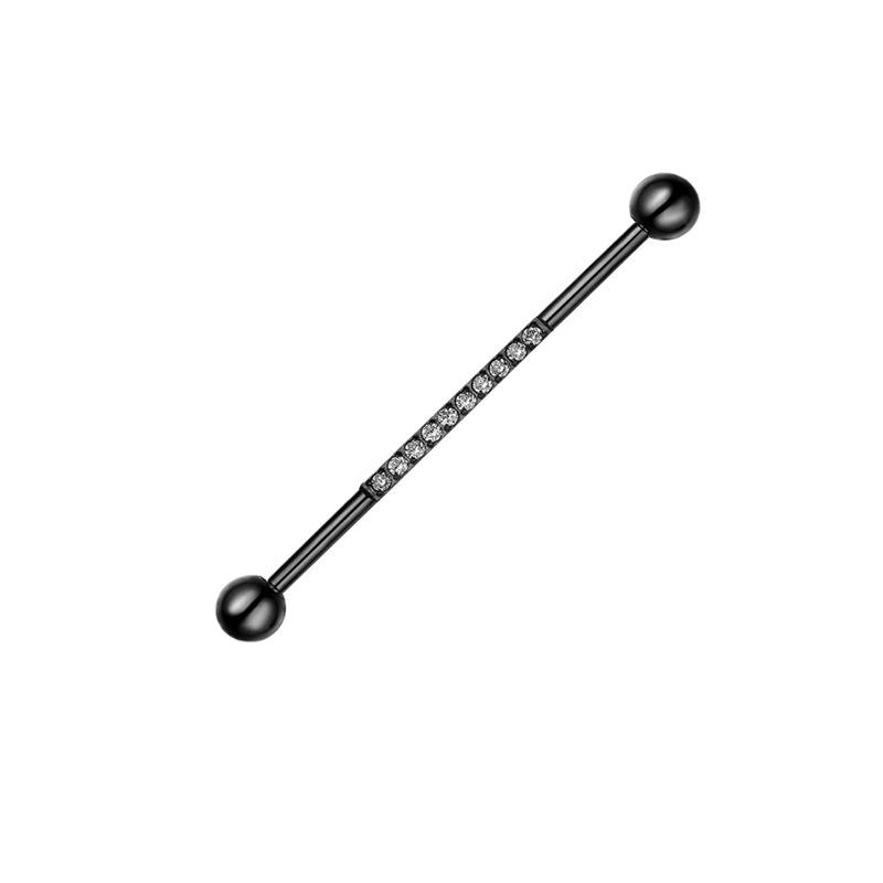 Титановая штанга G23 с цирконом и инкрустированным цирконом для пирсинга хряща уха