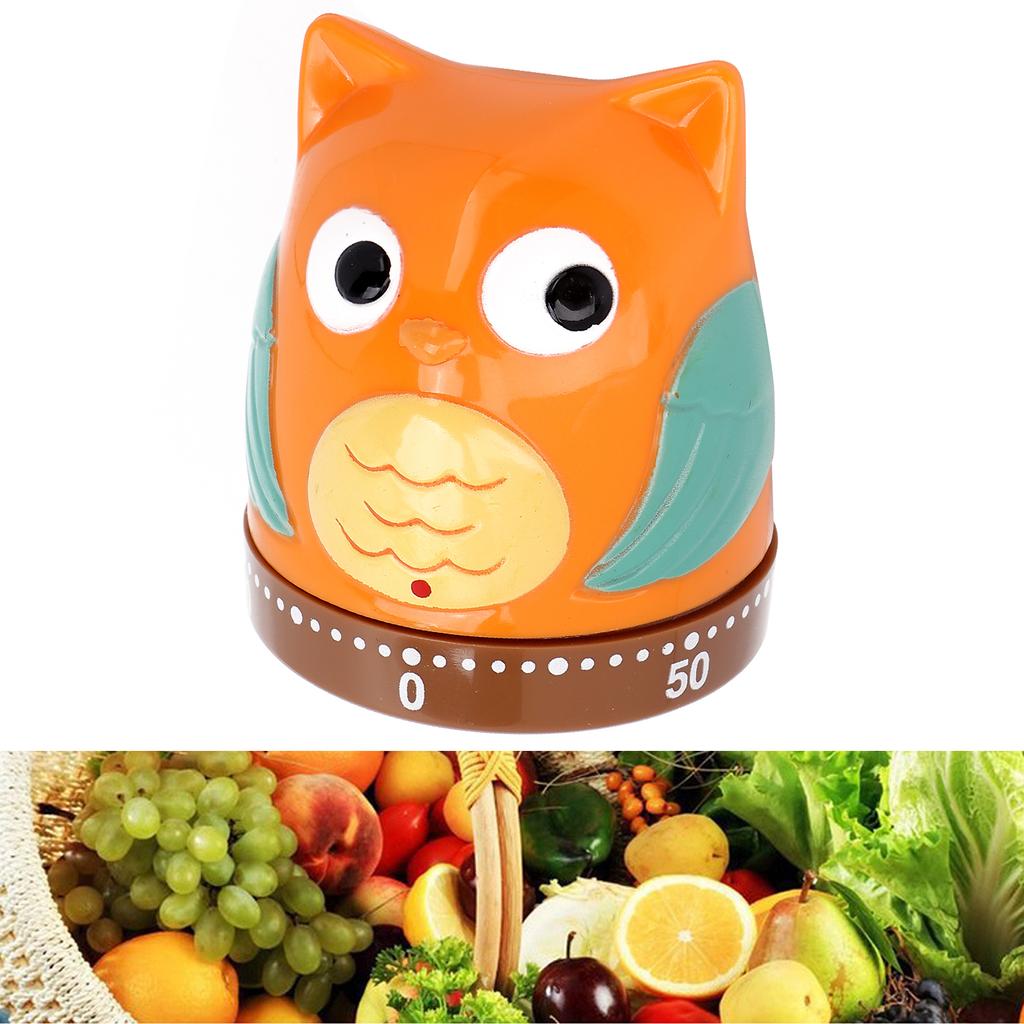 Мультяшный Милый Механический Таймер с Заводом на 60 Минут, Вращающийся Таймер Обратного Отсчета для Обучения