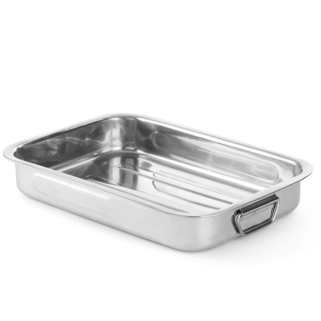 Stainless steel roasting pan for baking in the oven 370x265x60mm Hendi 508510
