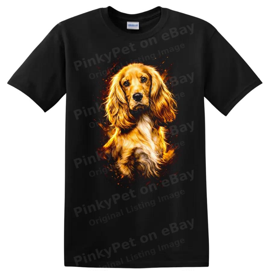 Dog Lover T Shirt Cocker Spaniel Portrait Bright Colors Artistic Tee