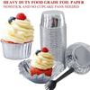 Large Muffin Cups 100 Pack, Foil Cupcake Liners With Dome Lids,Disposable Muffin Tins Cupcake Cups,Foil Ramekins Pans Cupcake Wrappers Holders,Cupcake