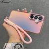 Матовый чехол-браслет Aurora для Samsung Galaxy S26 S2 Ultra S24 S23 FE S22 Plus A A6 A16 A4 A3 A1 Ремешок Жесткая крышка