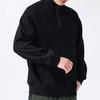 Men Fall Winter Sweatshirt Half Zipper Stand Collar Loose Solid Color Loose Long Sleeves