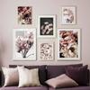 Натуральное Настенное Искусство Холст Живопись Розовые Розы Цветы Растение Пейзаж Постеры И Принты Настенные Картины Для Гостиной Домашний Декор