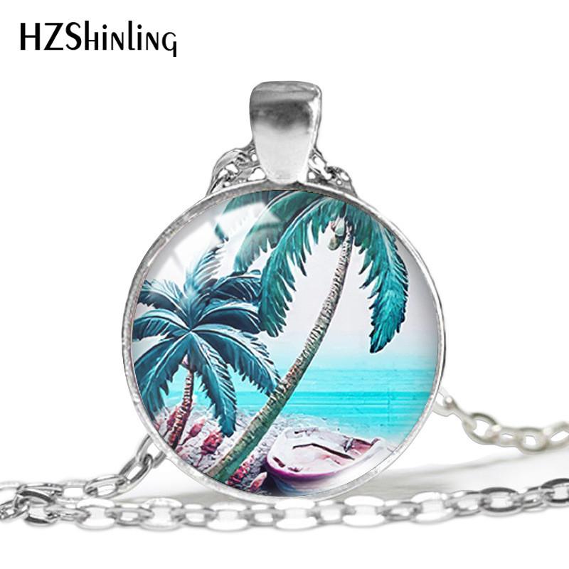 Серебряная Цепочка Стильное Ожерелье с Уникальным Подвесками: Эйфелева Башня и Пальмы на Побережье