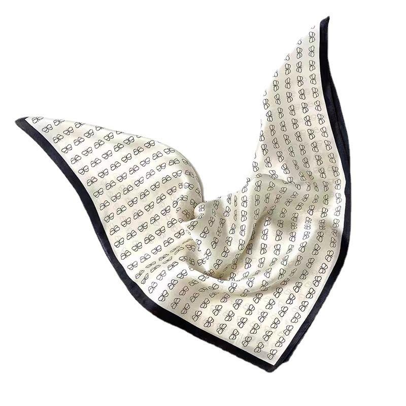 70 Chinese Square Scarves Spring and Summer Versatile 100 Silk Silk Scarves Women, Fashion Professional Stewardess Scarf Hair Accessories Ribbon