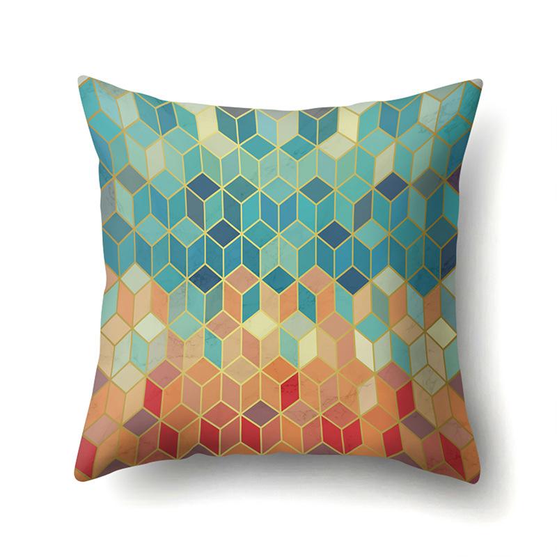 Ins Marble Polyester Pillowcase Car Decoration Home Printed Car Waist Cushion Pillowcase Pillowcase Car Decoration