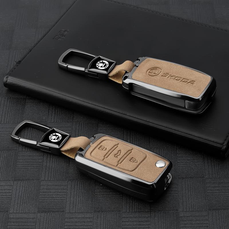 HQKI8 Car Remote Key Fob Case Cover Shell For Skoda Octivia Superb Fabia 1 2 Octavia a7 RS Superb Rapid Yeti Karoq Vision Accessories
