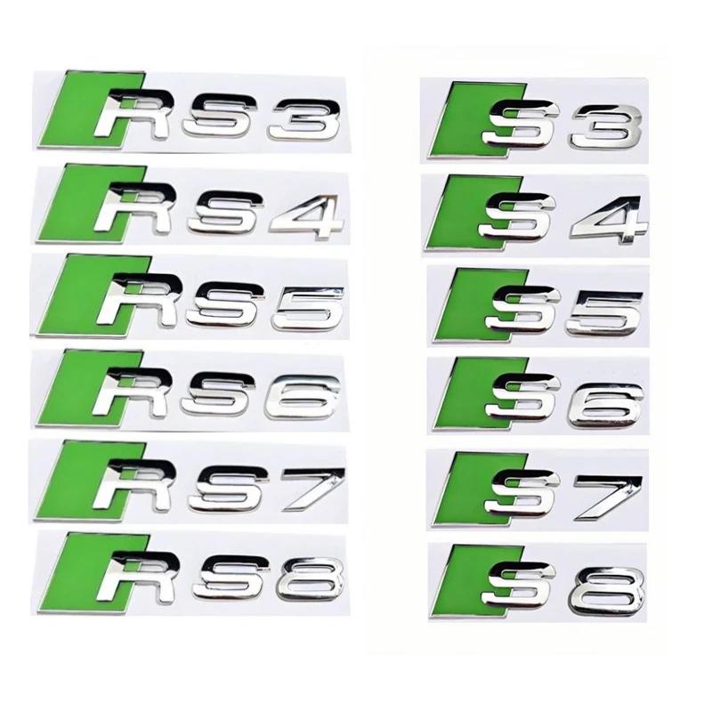 Plastic Stickers for Hot RS7 S7 RS8 S3 S4 S5 S6 RS3 RS5 RS6 S8 Car Styling Letter Rear Trunk Emblem Badge Modified Accessories