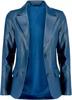 Lambskin Women's Blazer Blue Two- Button Genuine Leather Handmade Classic Stylish