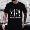 Barber Weapons Tee Shirt Mwn Short Sleeve Tops O-Neck Heartbeat of Hairdresser Oversized T-shirt Men's Clothing Scissors Tops