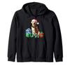 Yellow Labrador Christmas Dog Santa Hat Pajamas Puppy Puppy Zip Hoodie