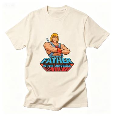 Heunisex Greatest Father In The Universe Tshirt Retro Cartoon Dad Gift Cotton Short Sleeve