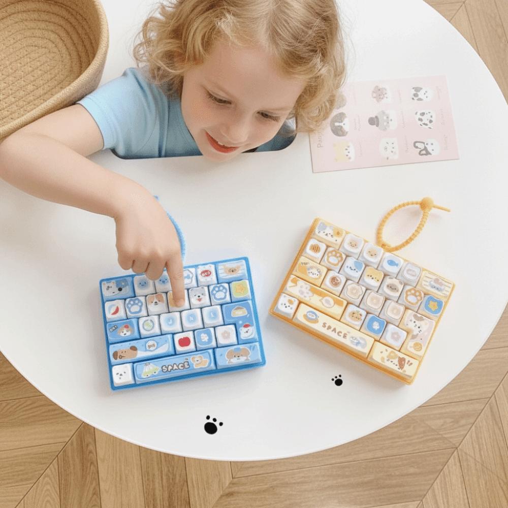 26-key Stress Relief Decompression Toy Clear Key Sounds Press Button Toy Keyboard Toy Bag Pendant