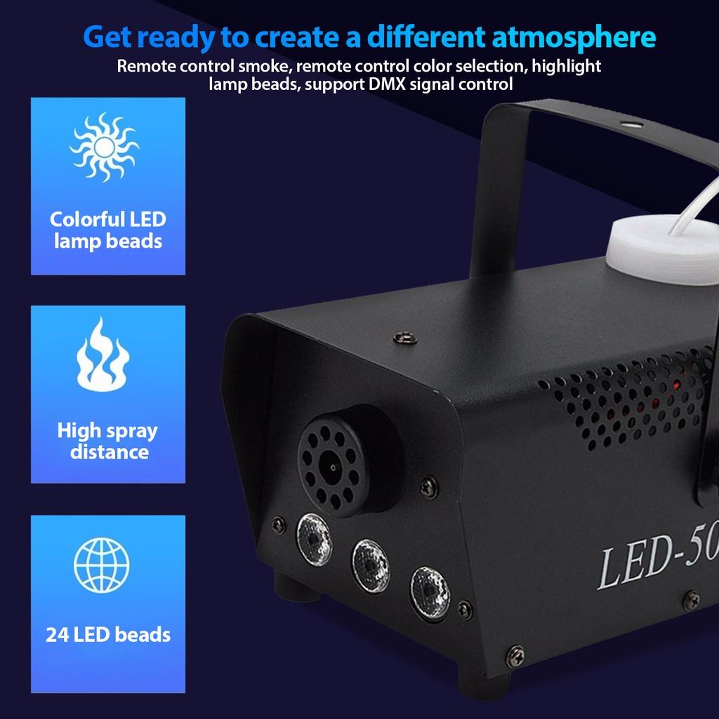 Fog/Smoke Machine W/ Remote RGB LED DJ Thrower DJ Party Family Ball Leisure Parties Light 500W Smoke Thrower
