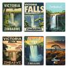 Zimbabwe Victoria Falls Vintage Travel Poster Zimbabwe Metal Plaque Printing Party Cinema Custom Victoria Falls Tin Sign Poster