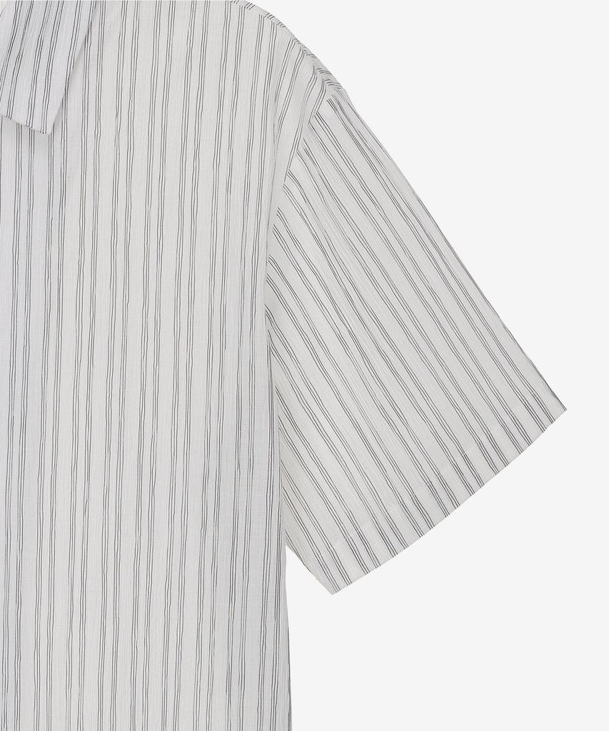 MINDBRIDGE [Couture] Crinkle Stripe Semi-Overfit Short Sleeve Shirt Myws3174