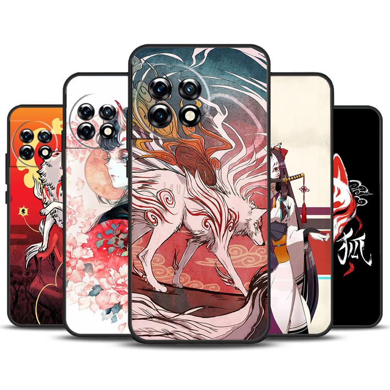 Чехол в японском стиле с аниме-лисой для OnePlus 12R 10T 10R 9RT 9 10 Pro OnePlus 12 11 Nord 3 2T CE 2 Lite N20 N10