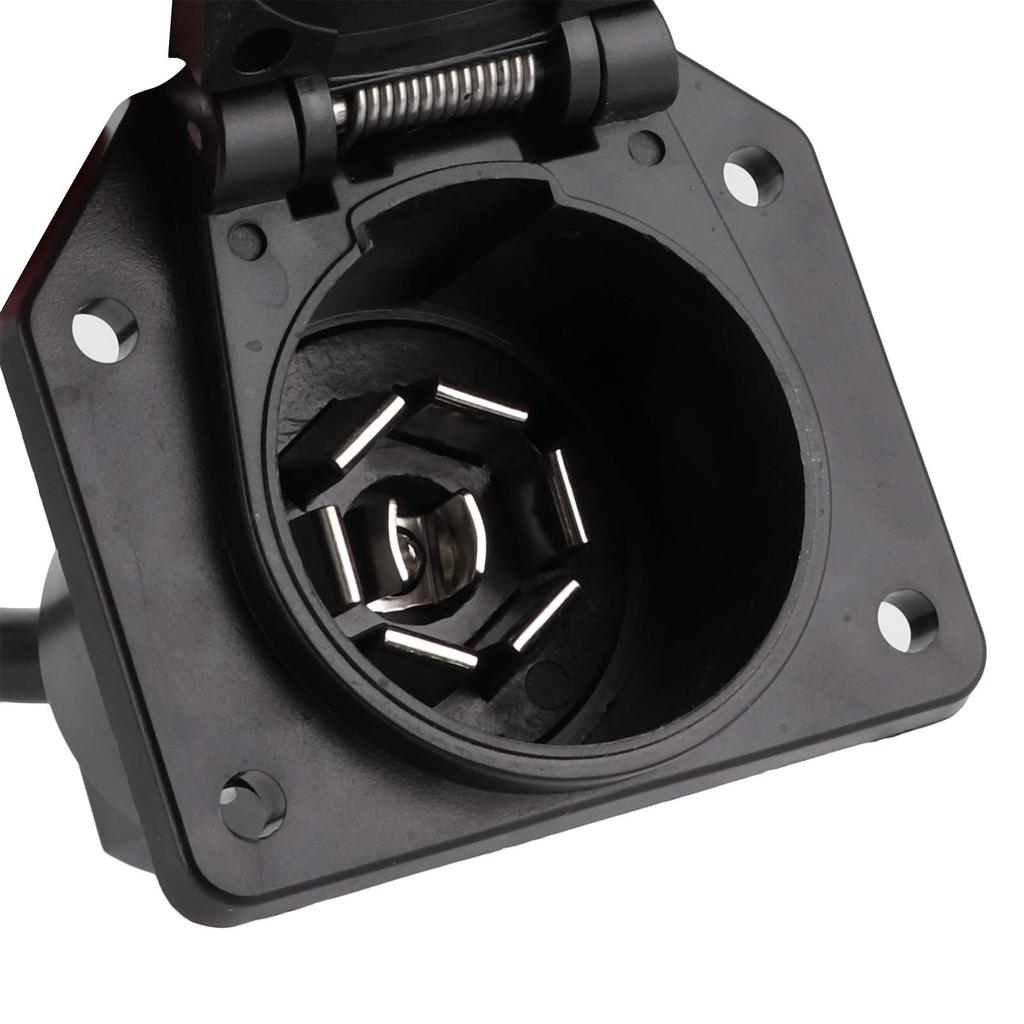 7-Pin Circular Connector, Trailer Adapter Connector, Light Cable Converter, Conversion Adapter, European 7-Pin to American 7-Way Plug