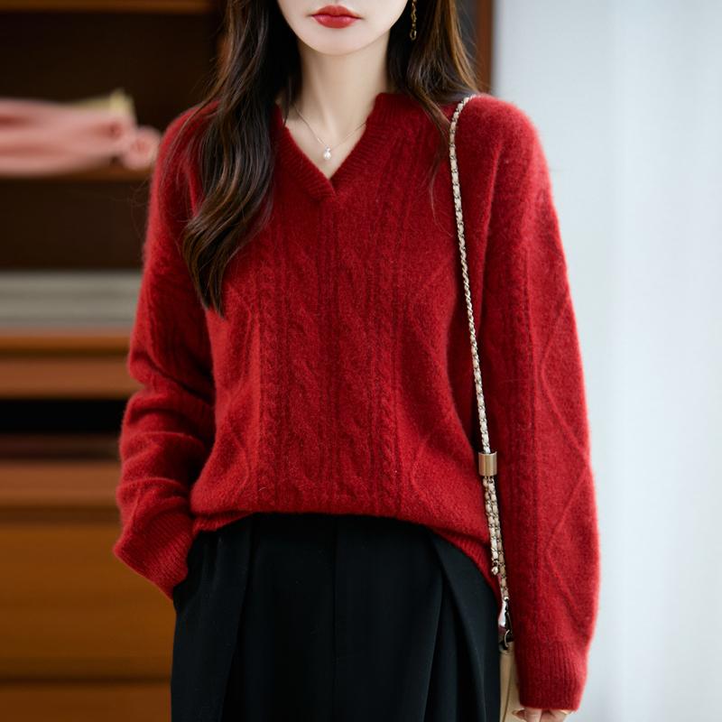 Женский кашемировый свитер Qinghe кашемир 30% кашемир 70% шерсть осенне-зимний пуловер теплый и модный