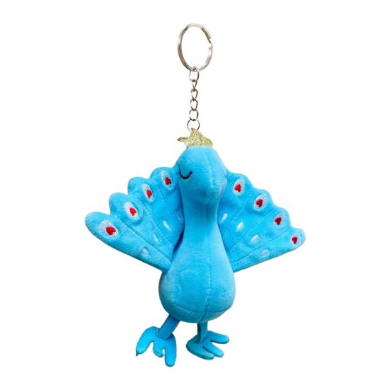 Key Chain Funny Comfortable Touch Decoration Ultra Soft Cartoon Plush Colorful Peacock Backpack Pendant Birthday Gift
